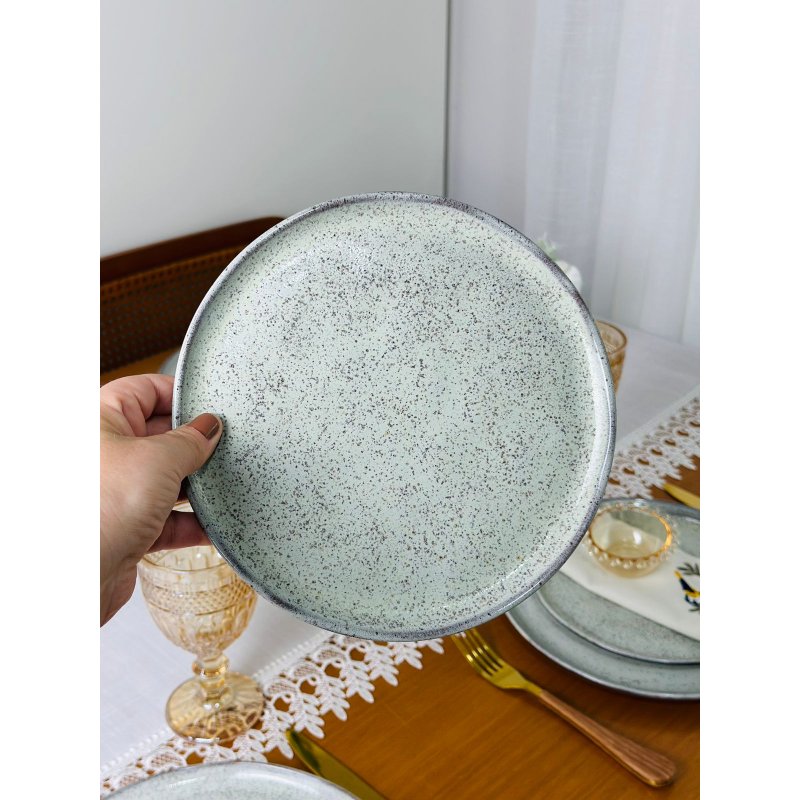 jogo pratos sobremesa bio pistache 21 5 cm porto brasil me decora casa