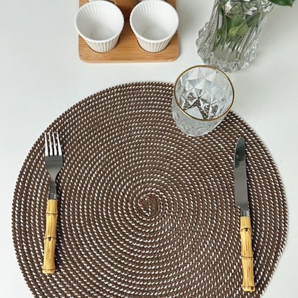 lugar americano poliester 38 cm marrom me decora casa