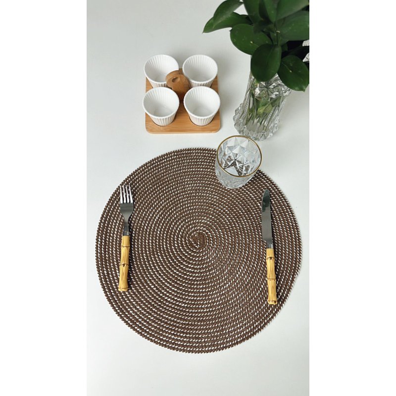 lugar americano poliester 38 cm marrom me decora casa