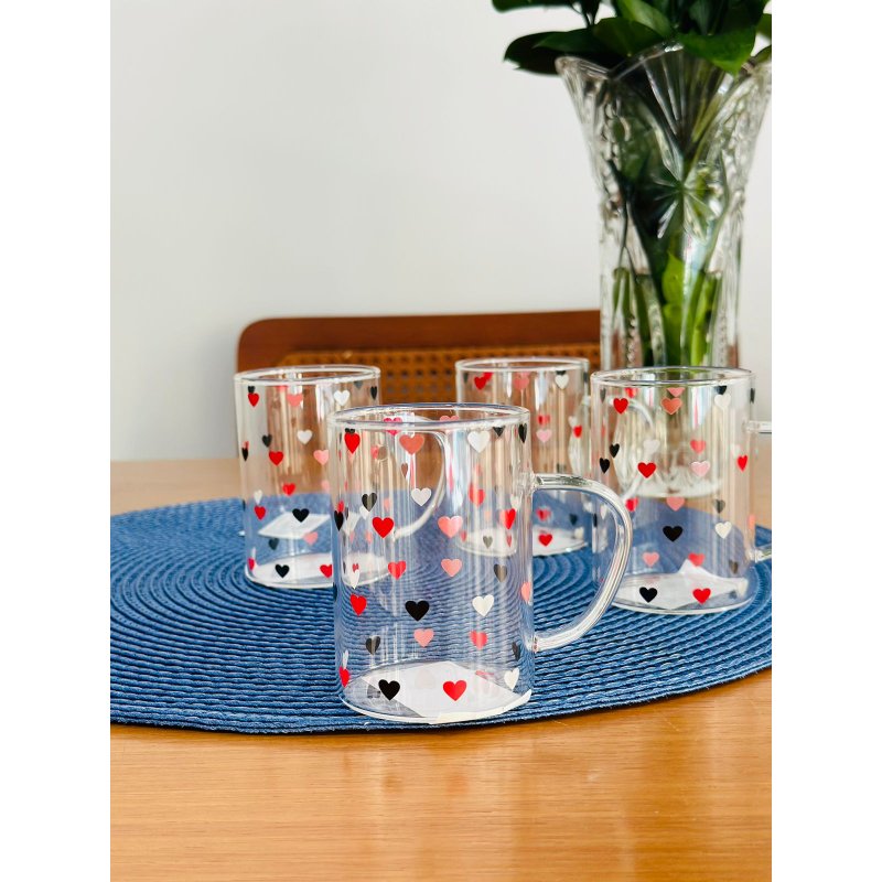 caneca vidro love 200 ml me decora casa