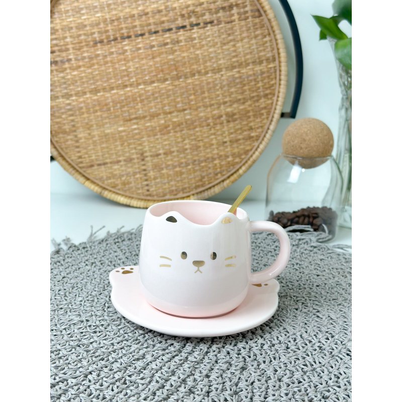 xicara gatinho rosa me decora casa