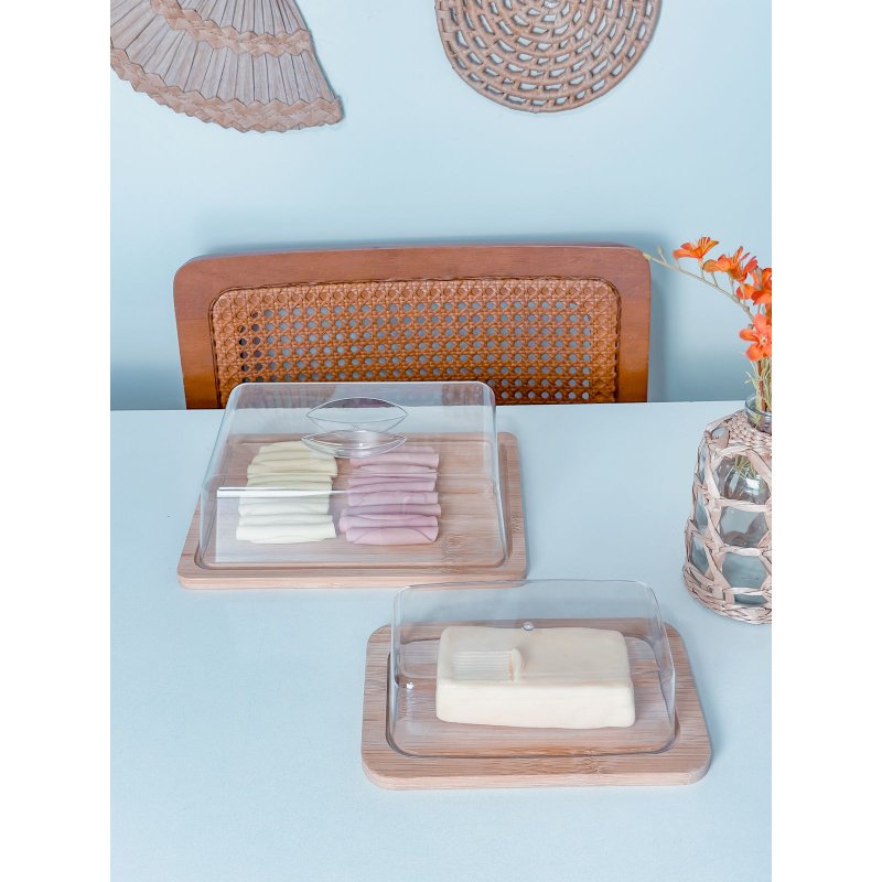 kit bambu porta frios porta manteiga bambu me decora casa
