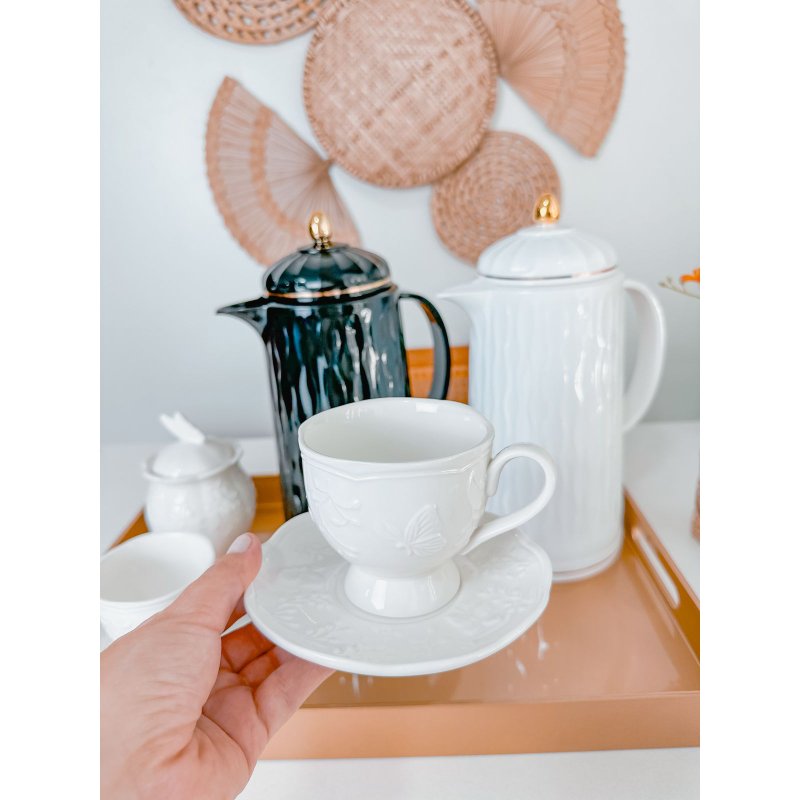 kit cantinho cafe dourado 2 garrafas me decora casa 2