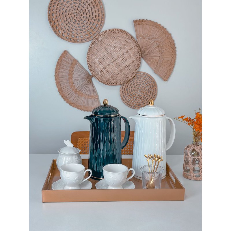 kit cantinho cafe dourado 2 garrafas me decora casa 5