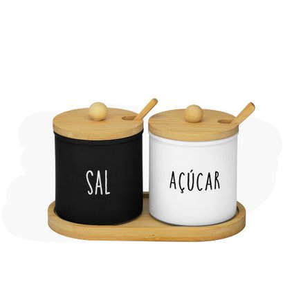 kit porta condimentos bambu me decora casa