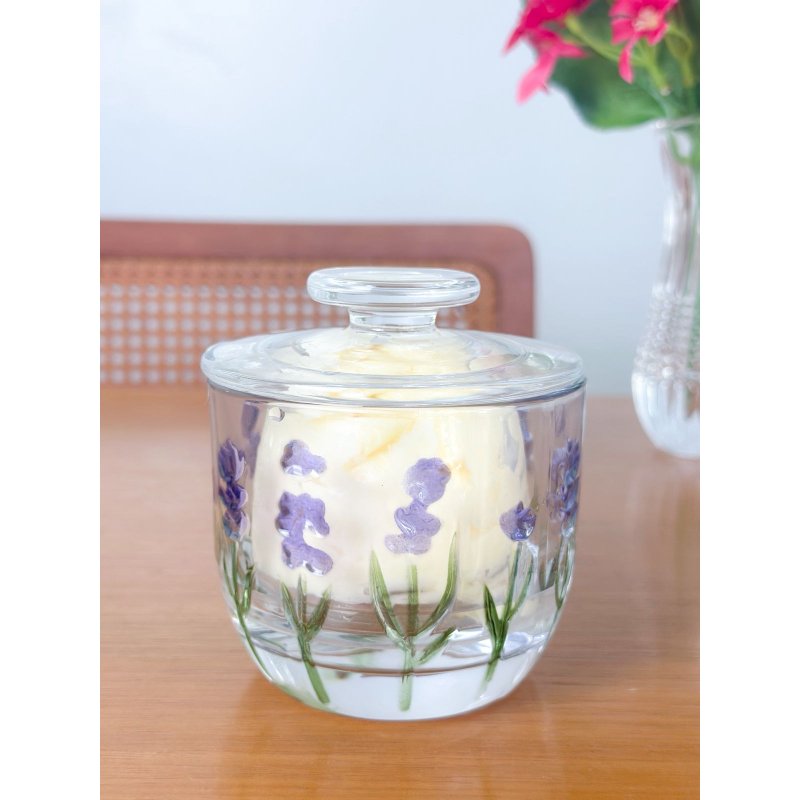 kit Lavanda 3 Itens - Açucareiro | Manteigueira Francesa | Leiteira