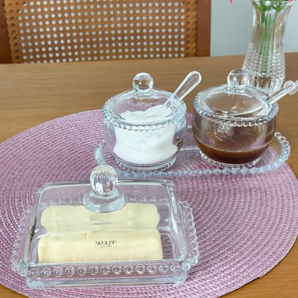Kit Café da Manhã 4 Itens - Manteigueira Açucareiro Meleira
